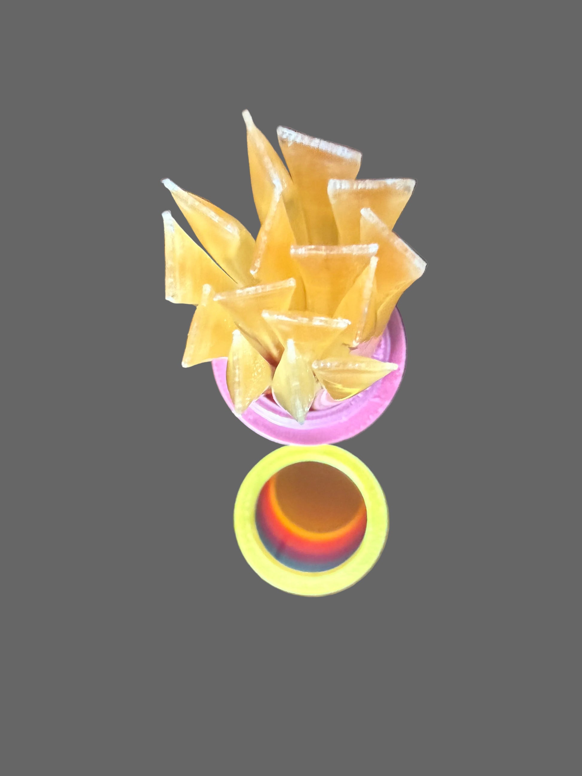 Over head view of our honey stick holder filled with 15 honey sticks. Note: Honey sticks are sold separately.